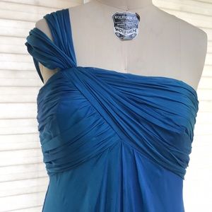 Carmen Marc Valvo blue chiffon dress size 8